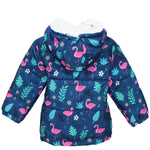 Pink Swans Long-Sleeved Waterproof Hooded Jacket - Ourkids - Ourkids