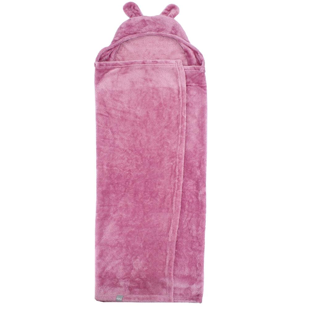 Pink Velvet Baby Blanket With A Hoodie - Ourkids - Ourkids