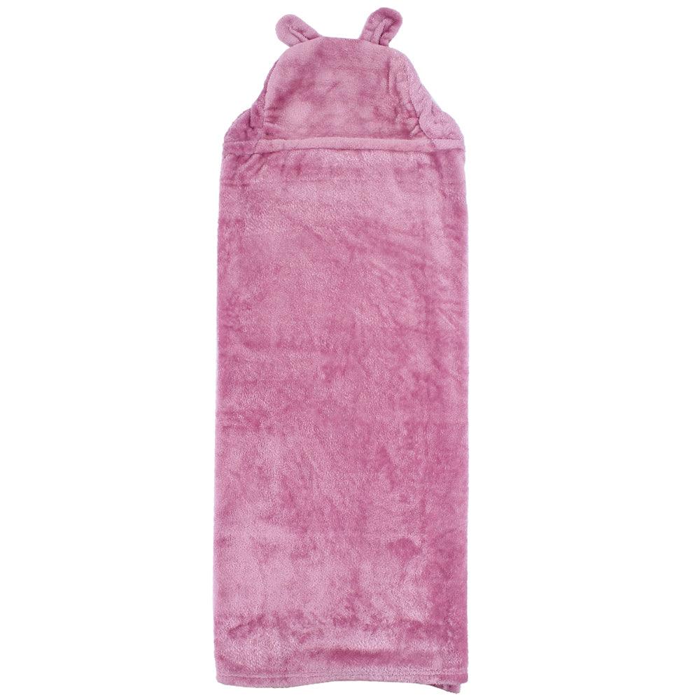 Pink Velvet Baby Blanket With A Hoodie - Ourkids - Ourkids