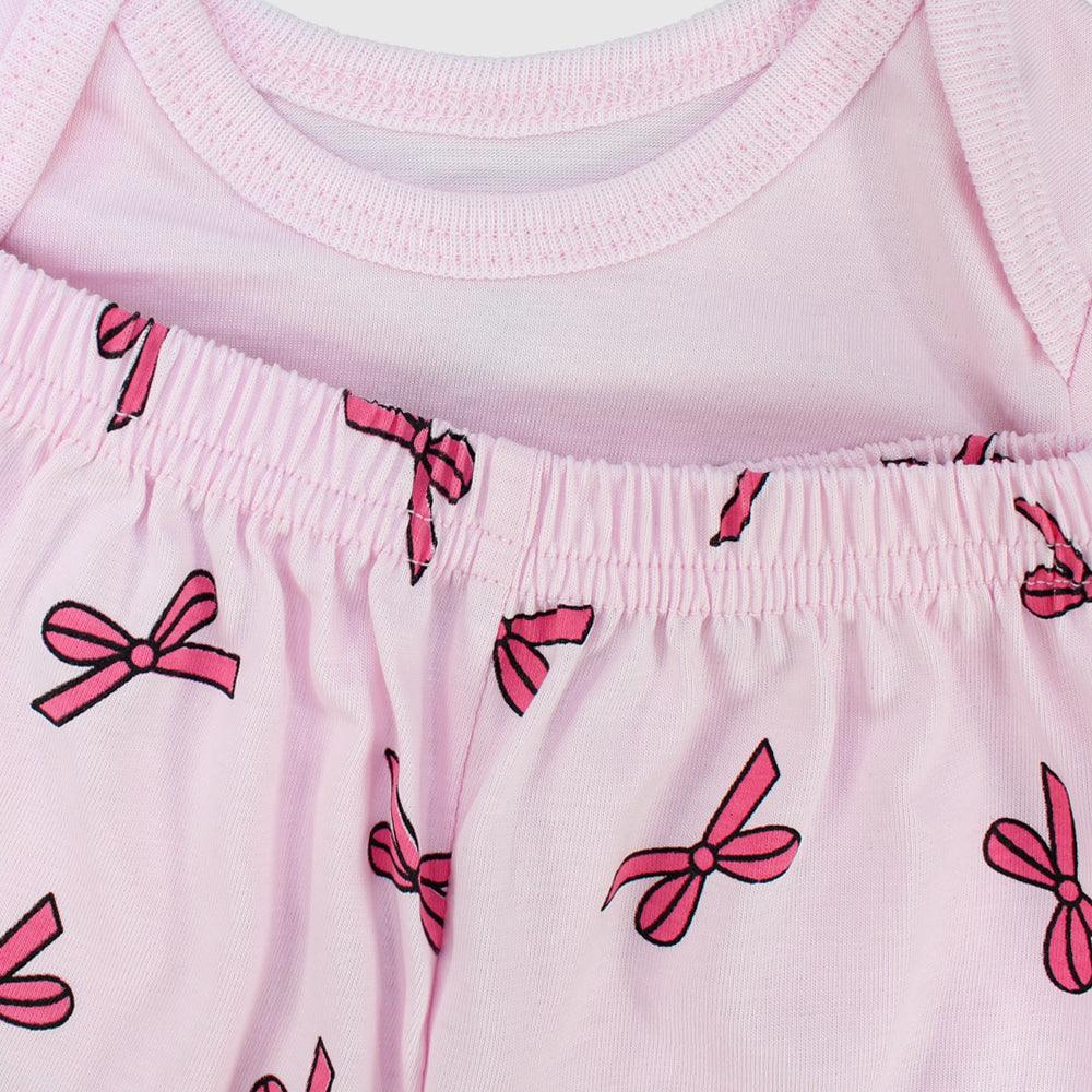 Pinkish Bow Ties Short-Sleeved Pajama - Ourkids - JOKY