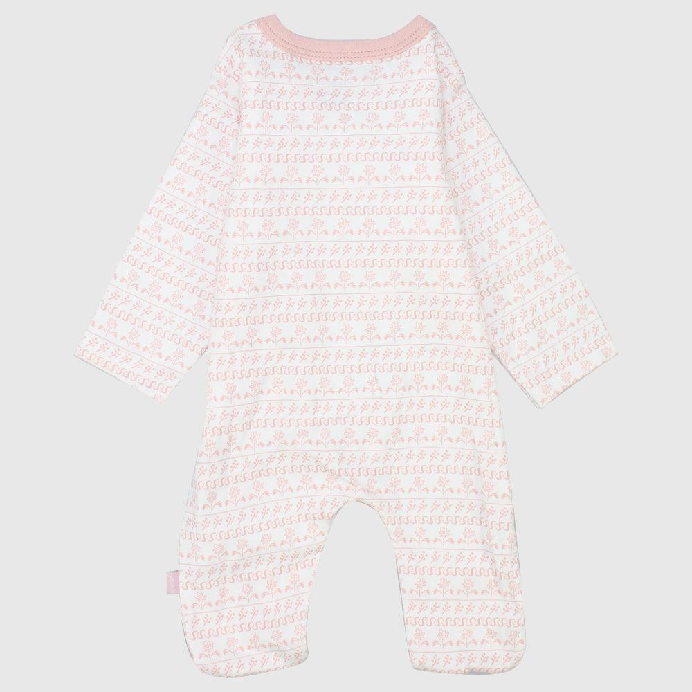 Pinkish Flowery Baby Footie - Ourkids - Junior