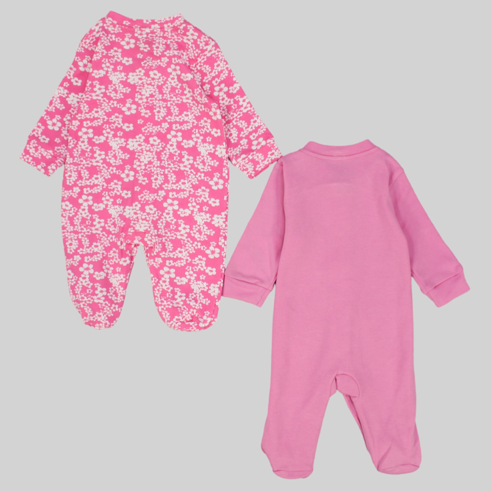 Pinkish Long-Sleeved Baby Footie (Pack Of 2) - Ourkids - Al Sayad