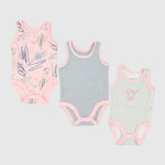 Pinkish Sleeveless Bodysuit (Pack Of 3) - Ourkids - Al Sayad