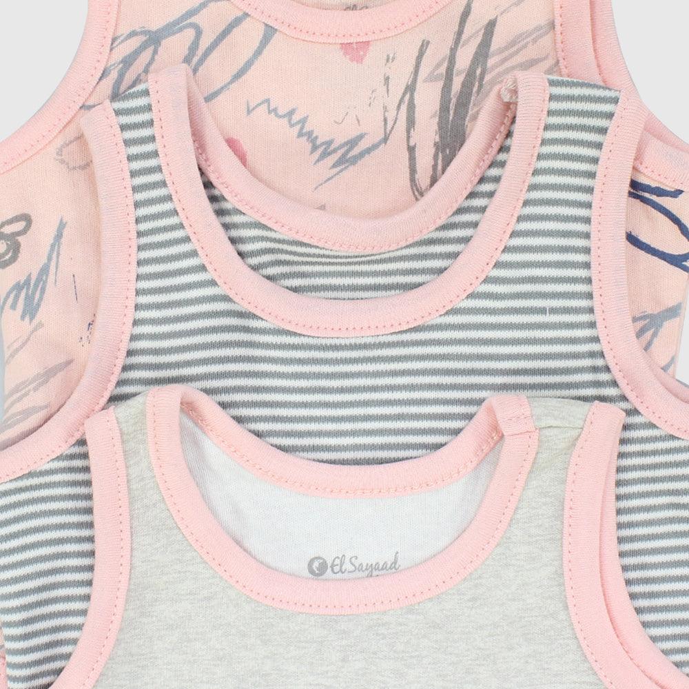 Pinkish Sleeveless Bodysuit (Pack Of 3) - Ourkids - Al Sayad