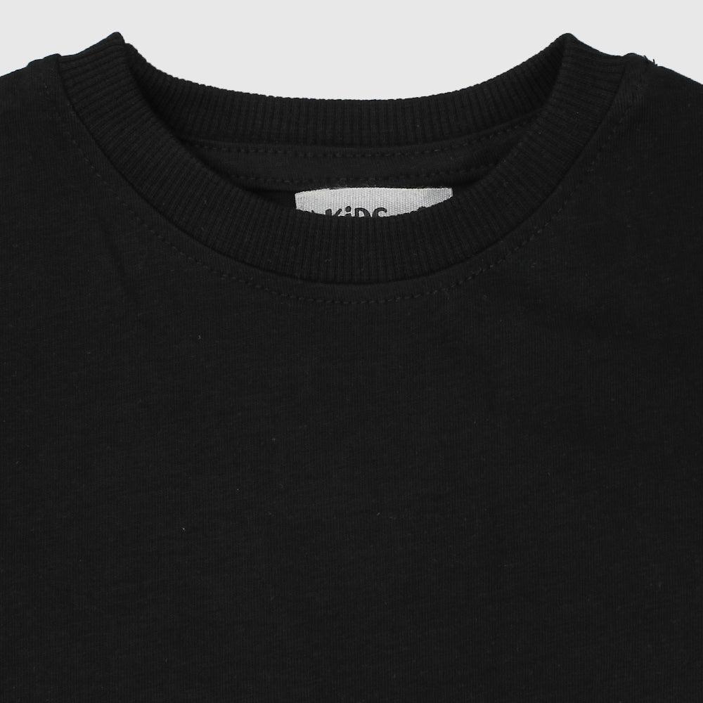 Plain Black Short-Sleeved T-Shirt - Ourkids - Ourkids