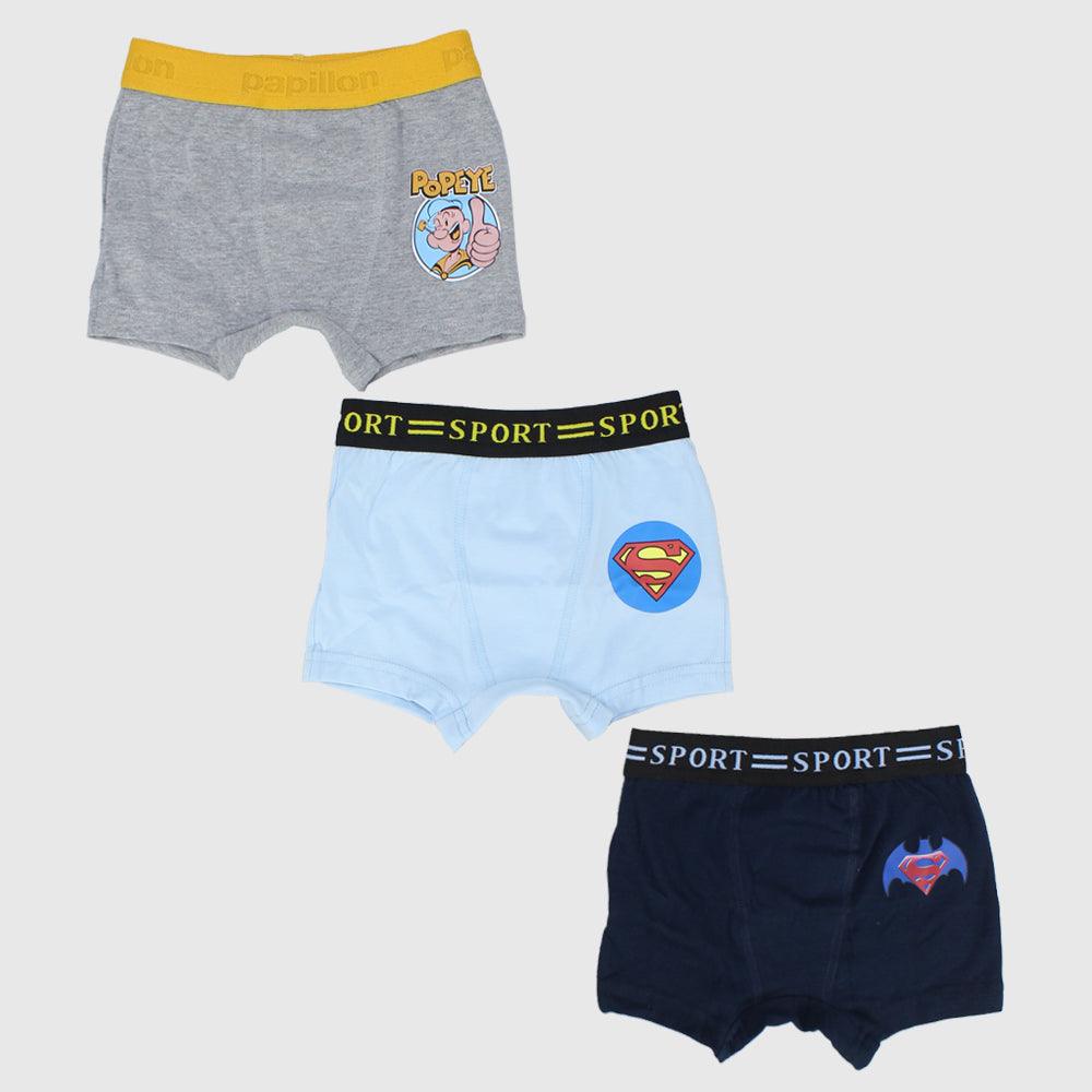 Plain Boxer Shorts (Pack Of 3) - Ourkids - Papillion