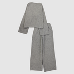 Plain Grey Long-Sleeved Fleeced Pajama - Ourkids - Junior