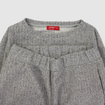 Plain Grey Long-Sleeved Fleeced Pajama - Ourkids - Junior