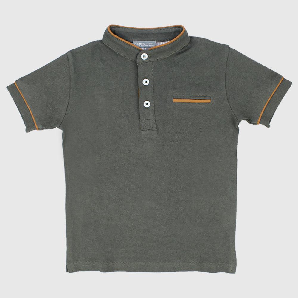 Plain Half-Collar Polo Shirt - Ourkids - Pompelo