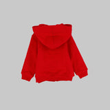 Plain Long-Sleeve Fleeced Hooded Jacket - Ourkids - Ourkids