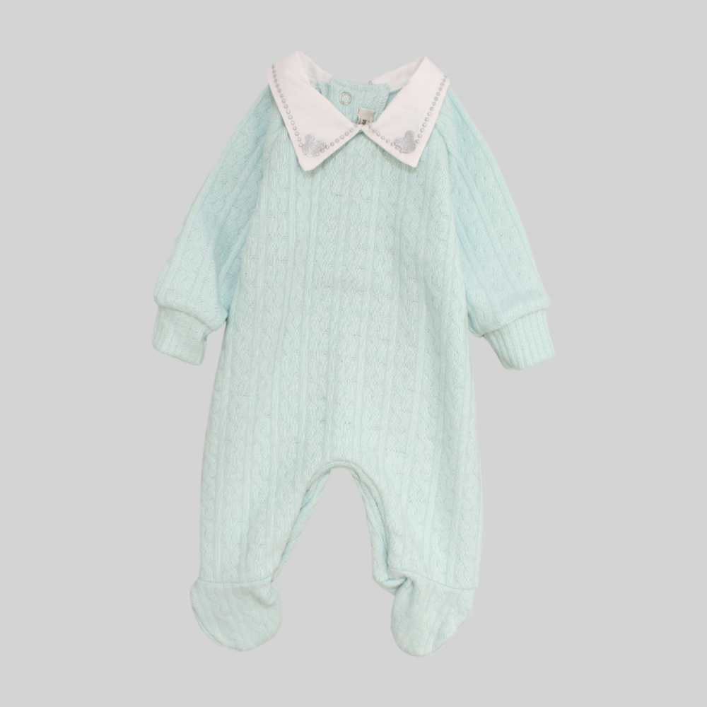 Plain Long-Sleeved Baby Footie - Ourkids - Berceau