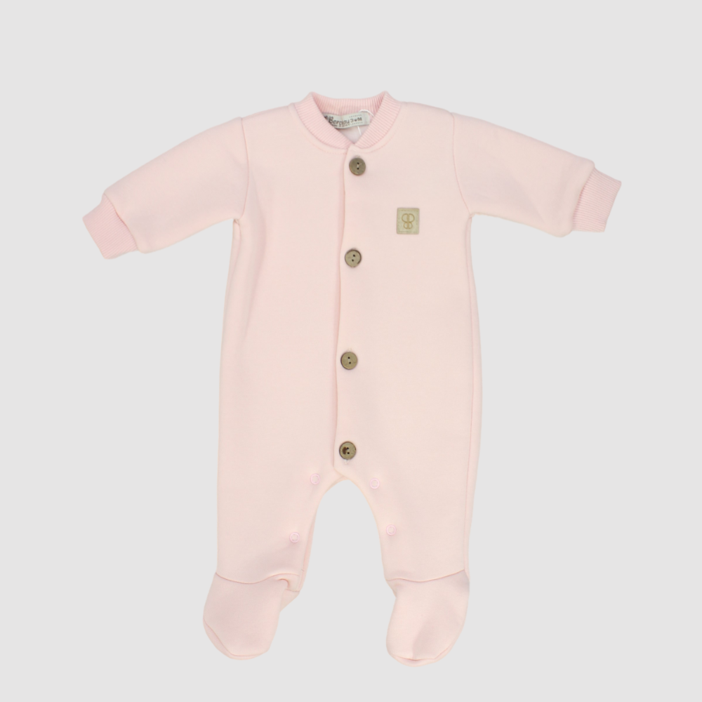 Plain Long-Sleeved Baby Footie - Ourkids - Berceau