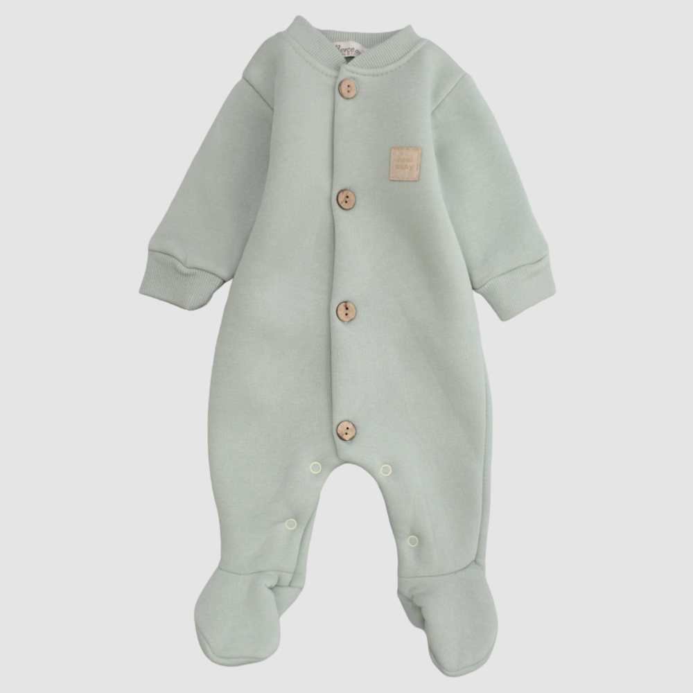 Plain Long-Sleeved Baby Footie - Ourkids - Berceau