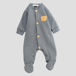 Plain Long-Sleeved Baby Footie - Ourkids - Berceau