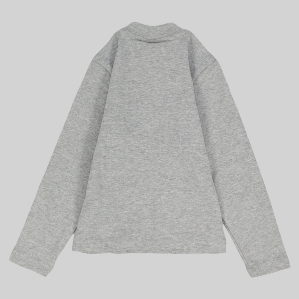 Plain Long-Sleeved Half-Collar T-Shirt - Ourkids - Morenella