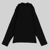 Plain Long-Sleeved Half-Collar T-Shirt - Ourkids - Morenella