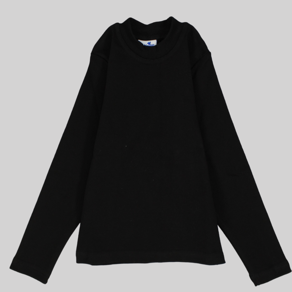 Plain Long-Sleeved Half-Collar T-Shirt - Ourkids - Morenella