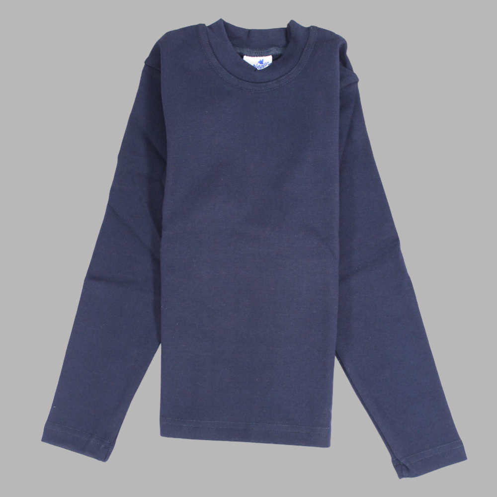 Plain Long-Sleeved Half-Collar T-Shirt - Ourkids - Morenella