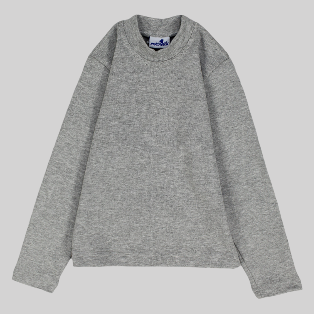 Plain Long-Sleeved Half-Collar T-Shirt - Ourkids - Morenella