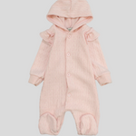 Plain Long-Sleeved Hooded Baby Footie - Ourkids - Berceau