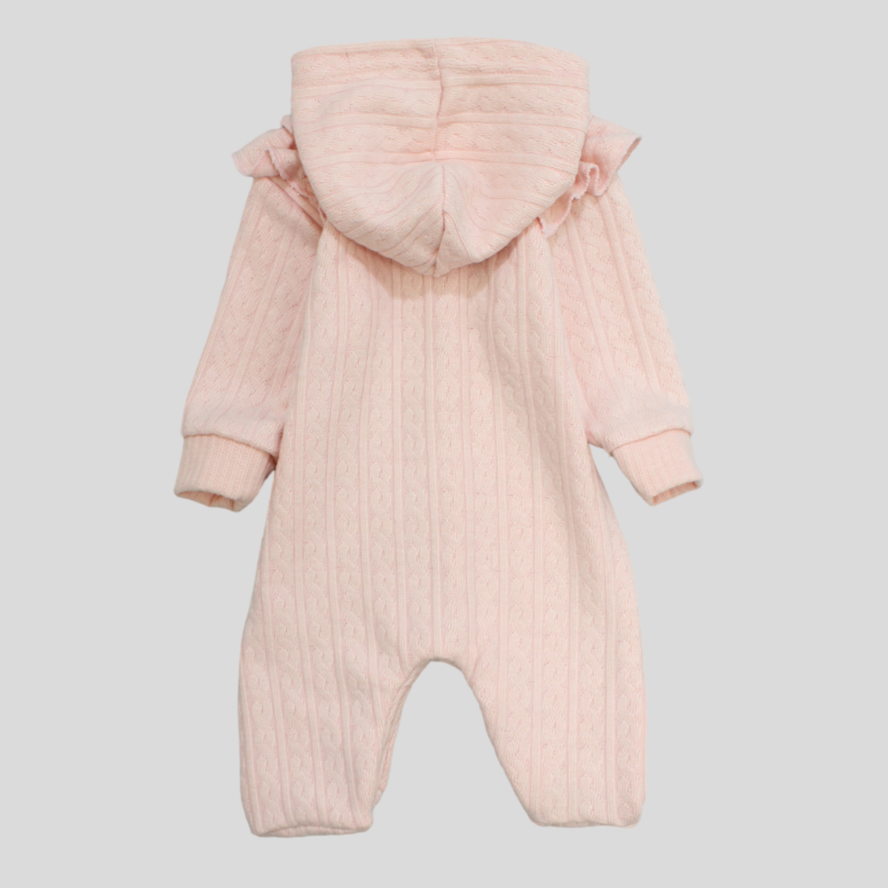 Plain Long-Sleeved Hooded Baby Footie - Ourkids - Berceau