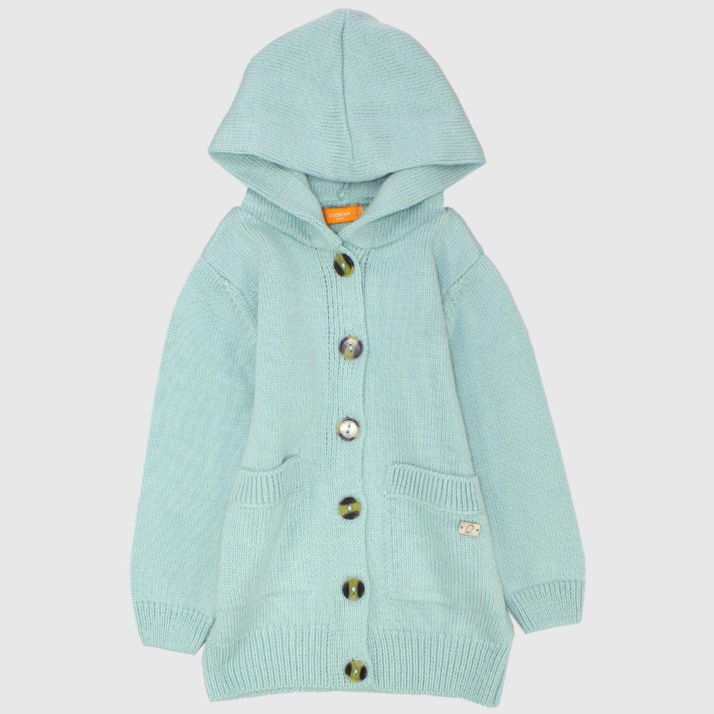 Plain Long-Sleeved Hooded Knit Jacket - Ourkids - Quokka