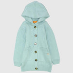 Plain Long-Sleeved Hooded Knit Jacket - Ourkids - Quokka