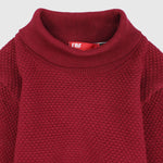 Plain Long-Sleeved Knit High-Collar Pullover - Ourkids - Faf Kids