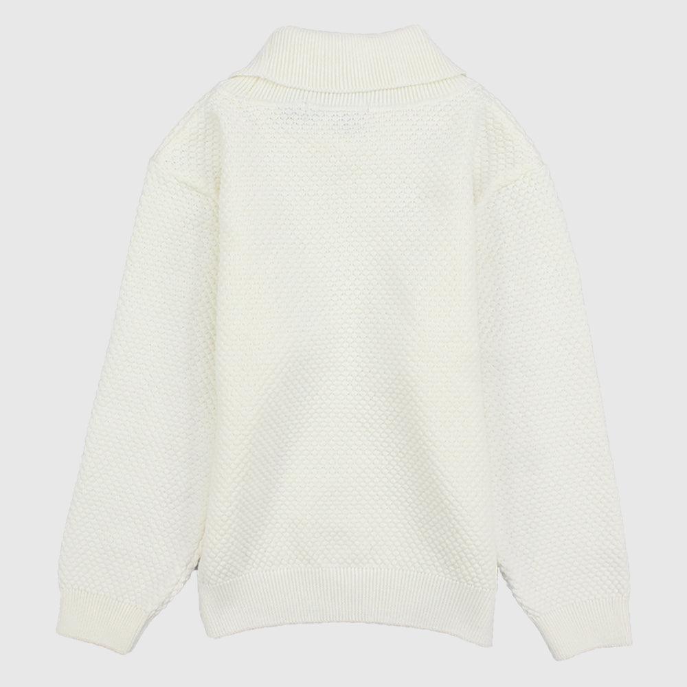 Plain Long-Sleeved Knit High-Collar Pullover - Ourkids - Faf Kids