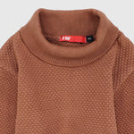 Plain Long-Sleeved Knit High-Collar Pullover - Ourkids - Faf Kids