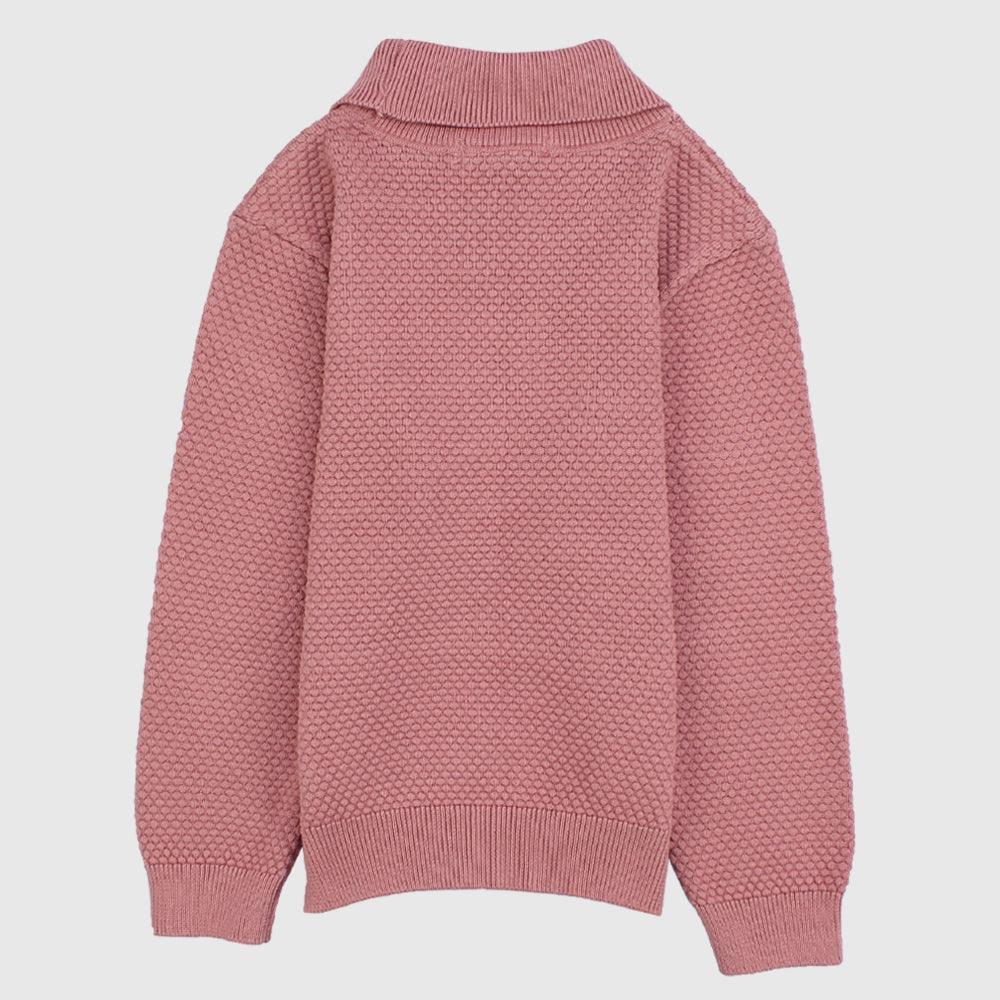 Plain Long-Sleeved Knit High-Collar Pullover - Ourkids - Faf Kids