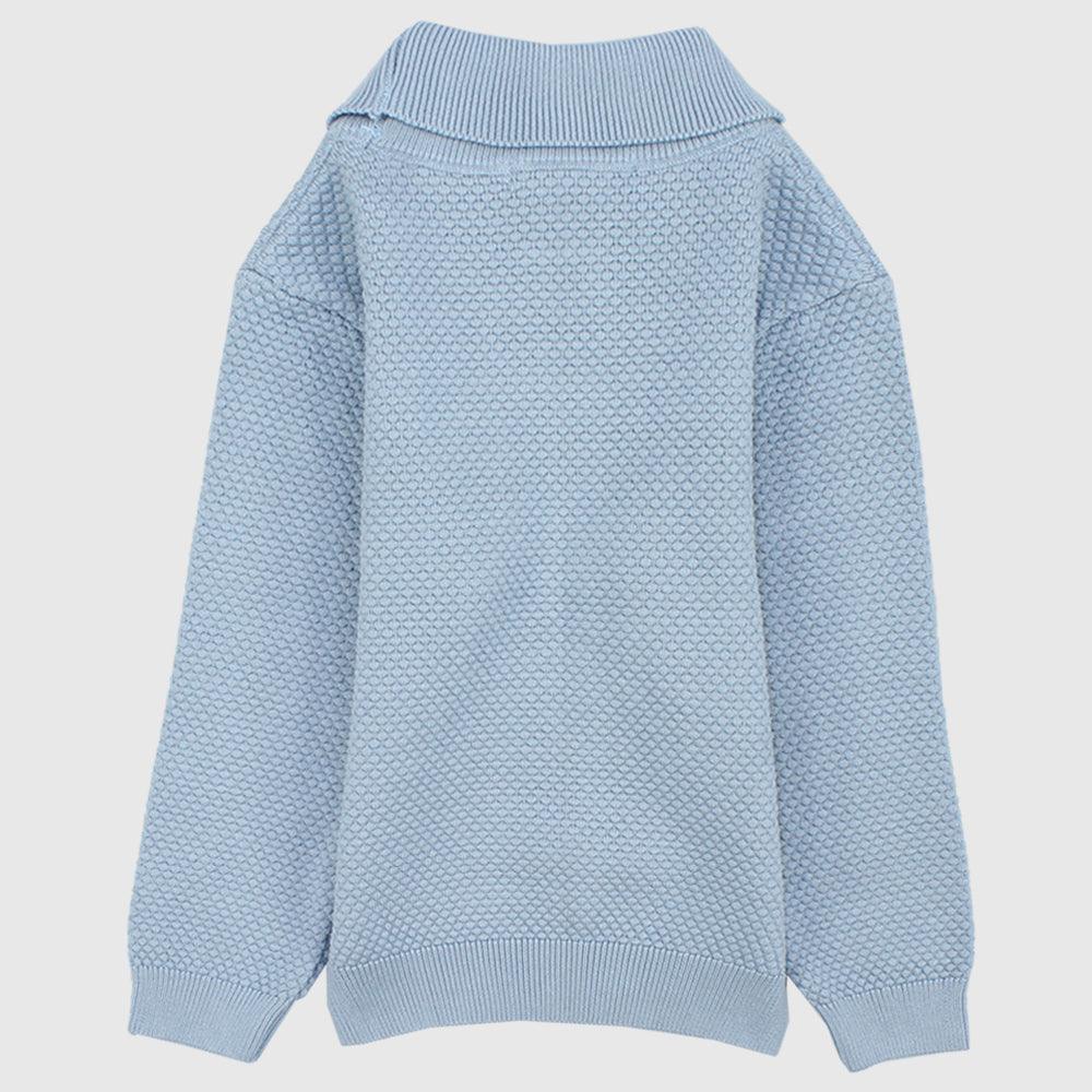 Plain Long-Sleeved Knit High-Collar Pullover - Ourkids - Faf Kids