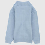 Plain Long-Sleeved Knit High-Collar Pullover - Ourkids - Faf Kids