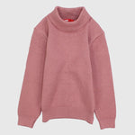 Plain Long-Sleeved Knit High-Collar Pullover - Ourkids - Faf Kids