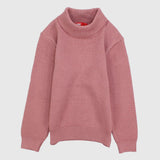 Plain Long-Sleeved Knit High-Collar Pullover - Ourkids - Faf Kids