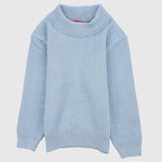 Plain Long-Sleeved Knit High-Collar Pullover - Ourkids - Faf Kids