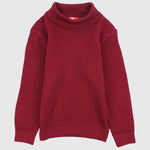 Plain Long-Sleeved Knit High-Collar Pullover - Ourkids - Faf Kids