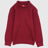 Plain Long-Sleeved Knit High-Collar Pullover - Ourkids - Faf Kids