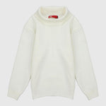 Plain Long-Sleeved Knit High-Collar Pullover - Ourkids - Faf Kids