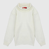 Plain Long-Sleeved Knit High-Collar Pullover - Ourkids - Faf Kids