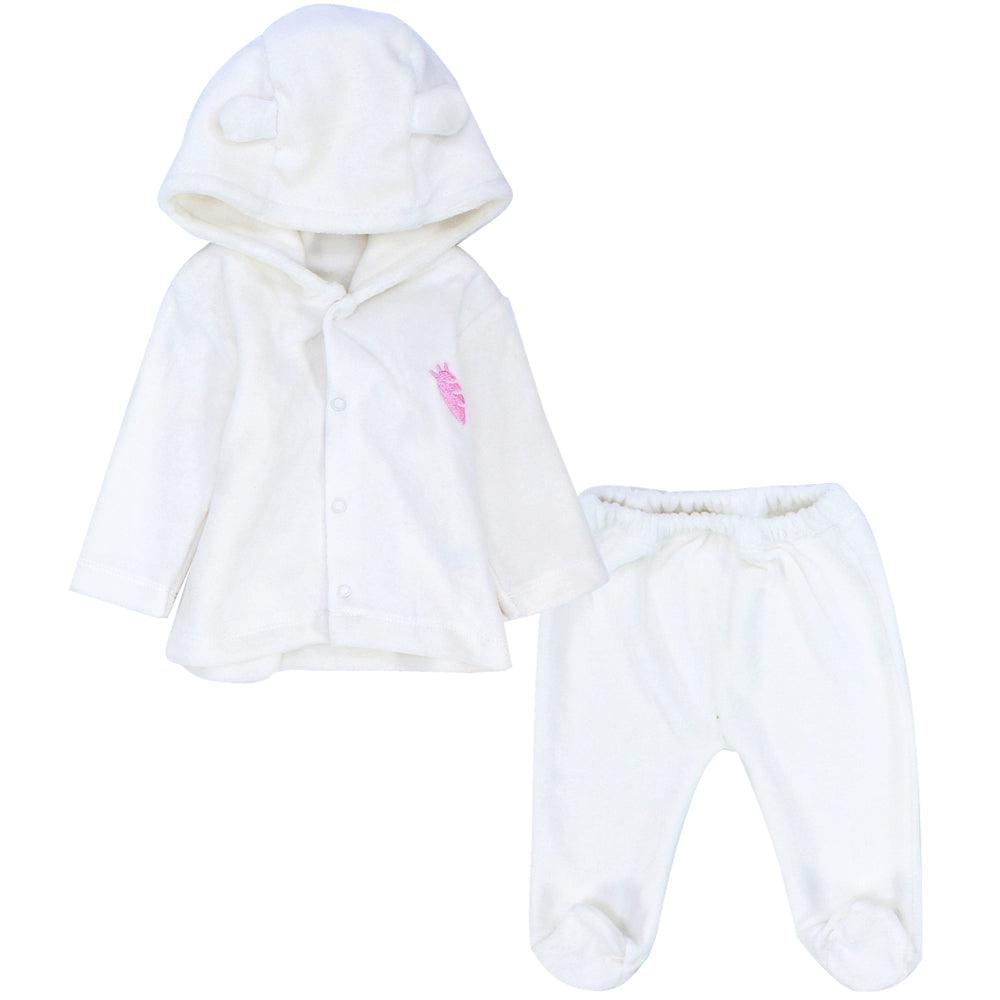 Plain Long-Sleeved Velvet Hooded Pajama - Ourkids - Ourkids