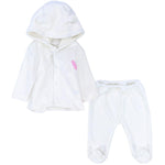 Plain Long-Sleeved Velvet Hooded Pajama - Ourkids - Ourkids