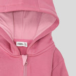 Plain Long-Sleeved Zip-Up Hoodie - Ourkids - Ourkids