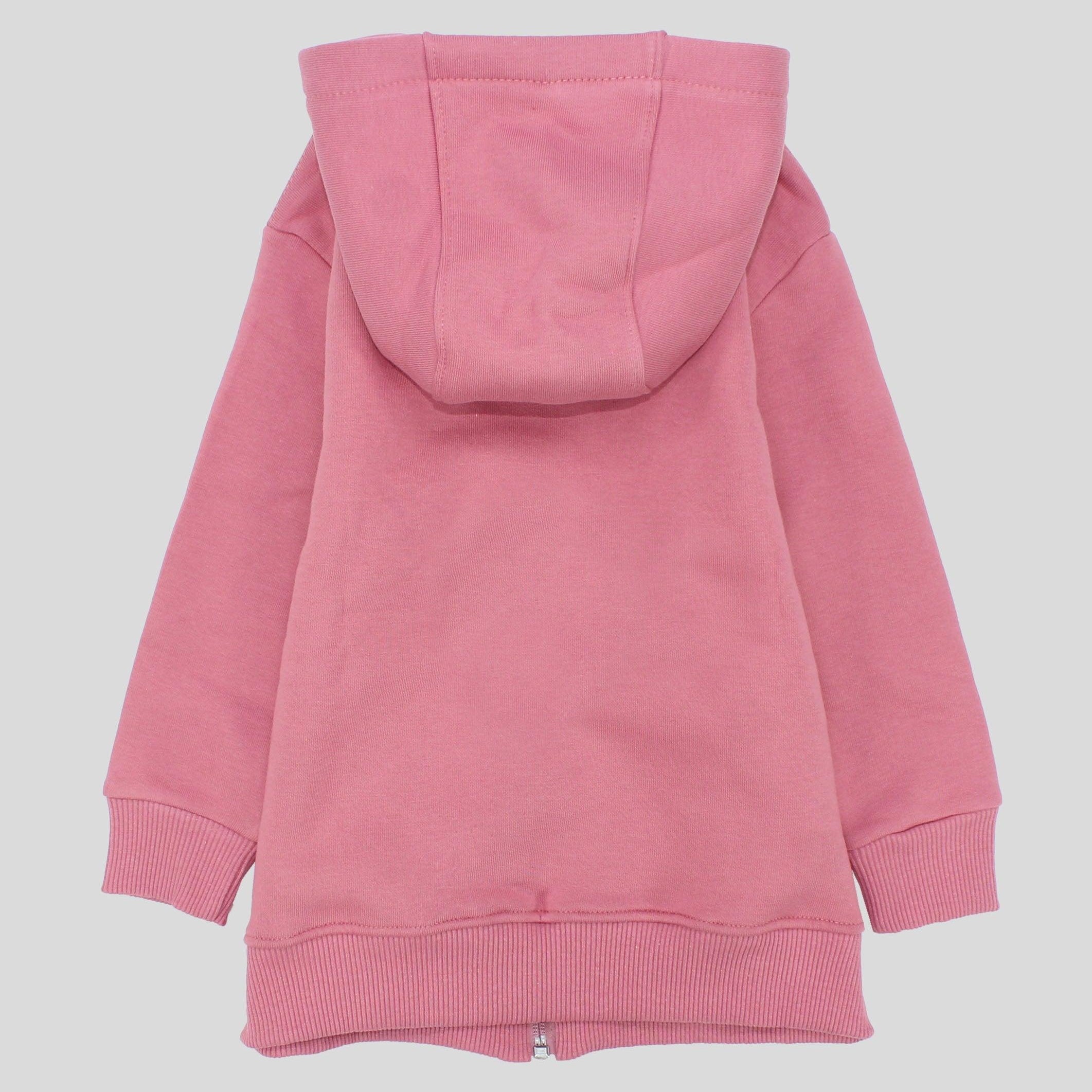Plain Long-Sleeved Zip-Up Hoodie - Ourkids - Ourkids