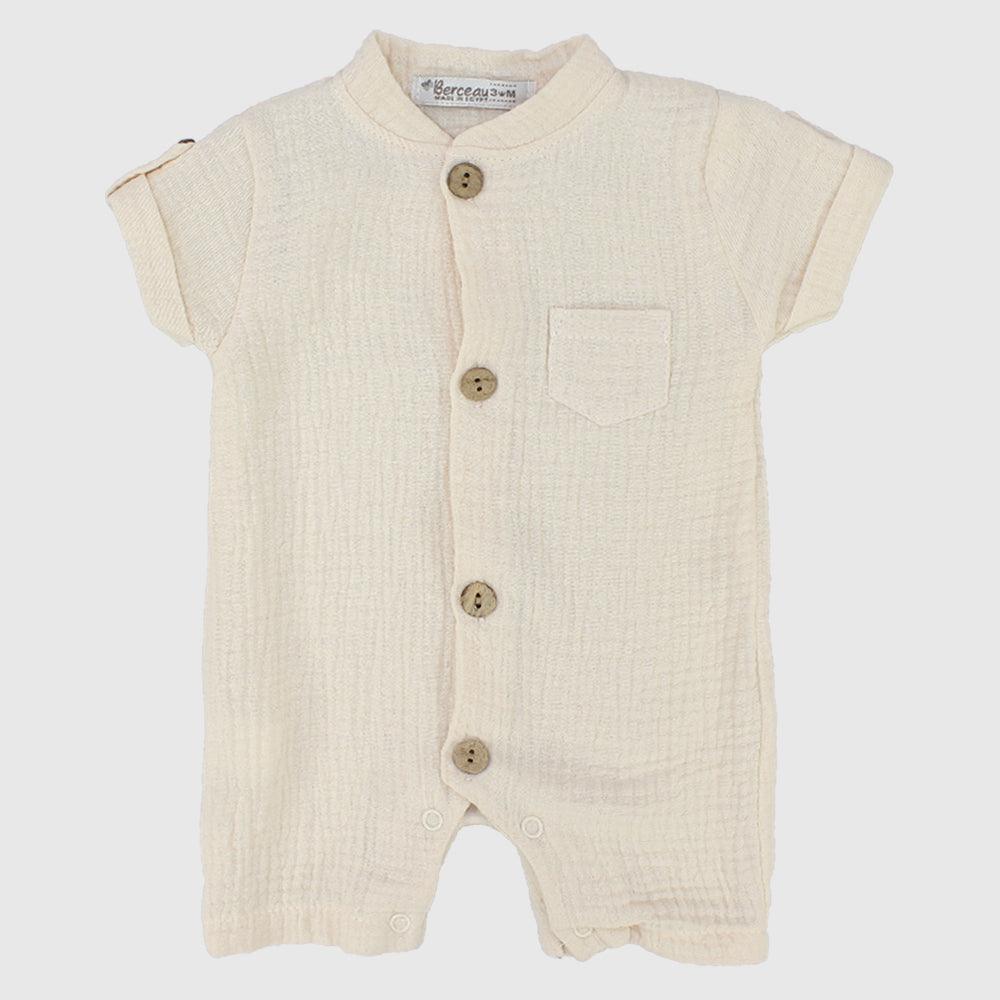 Plain Short-Sleeved Romper - Ourkids - Berceau