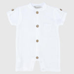 Plain Short-Sleeved Romper - Ourkids - Berceau