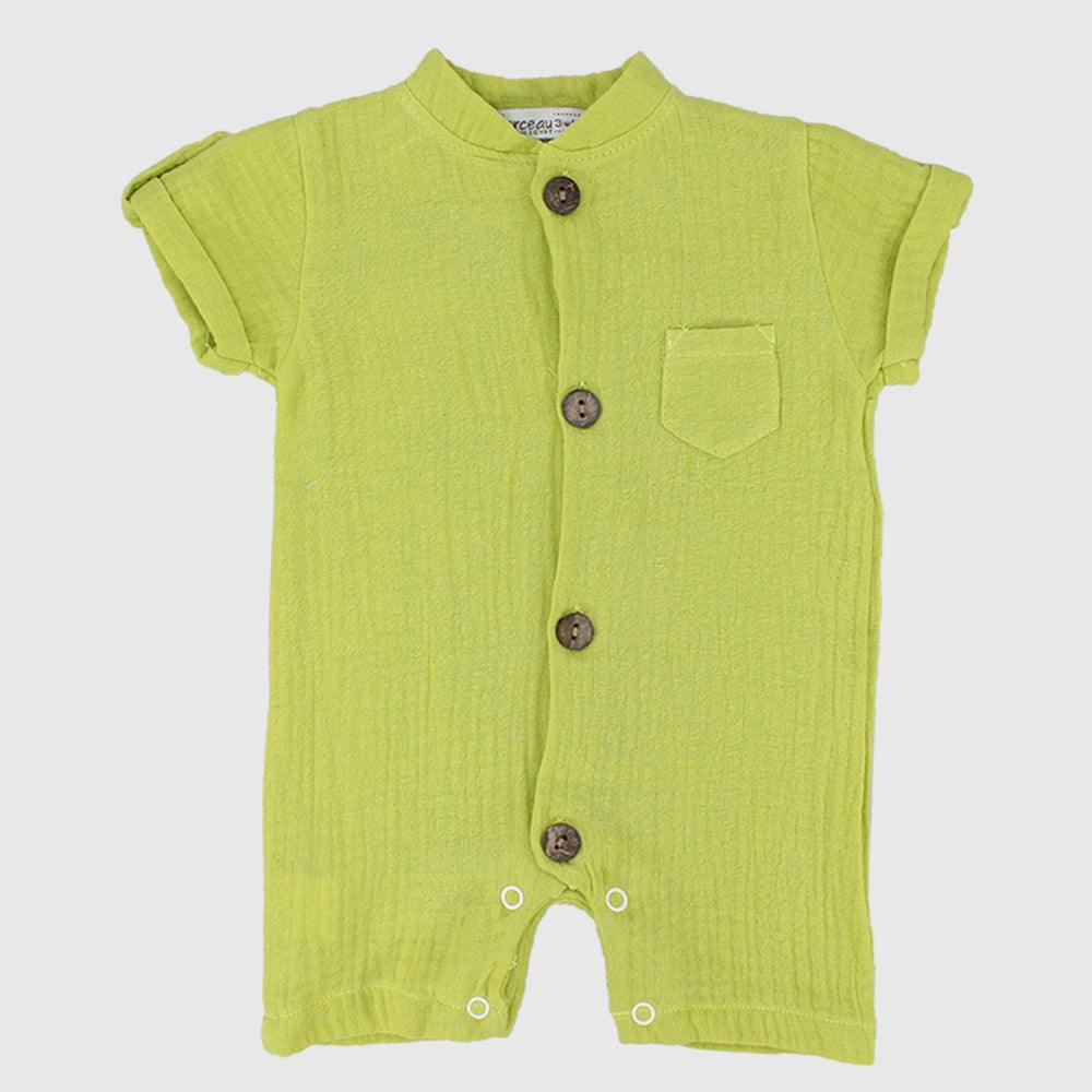 Plain Short-Sleeved Romper - Ourkids - Berceau