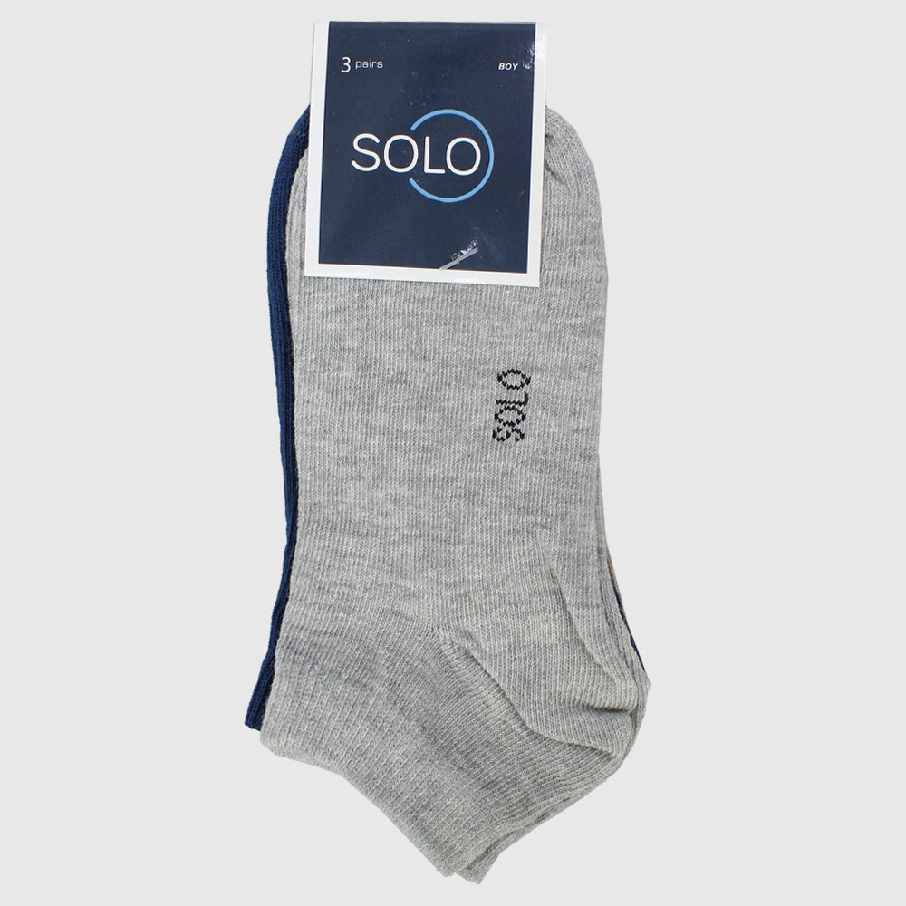 Plain Short Socks (Pack Of 3) - Ourkids - Solo