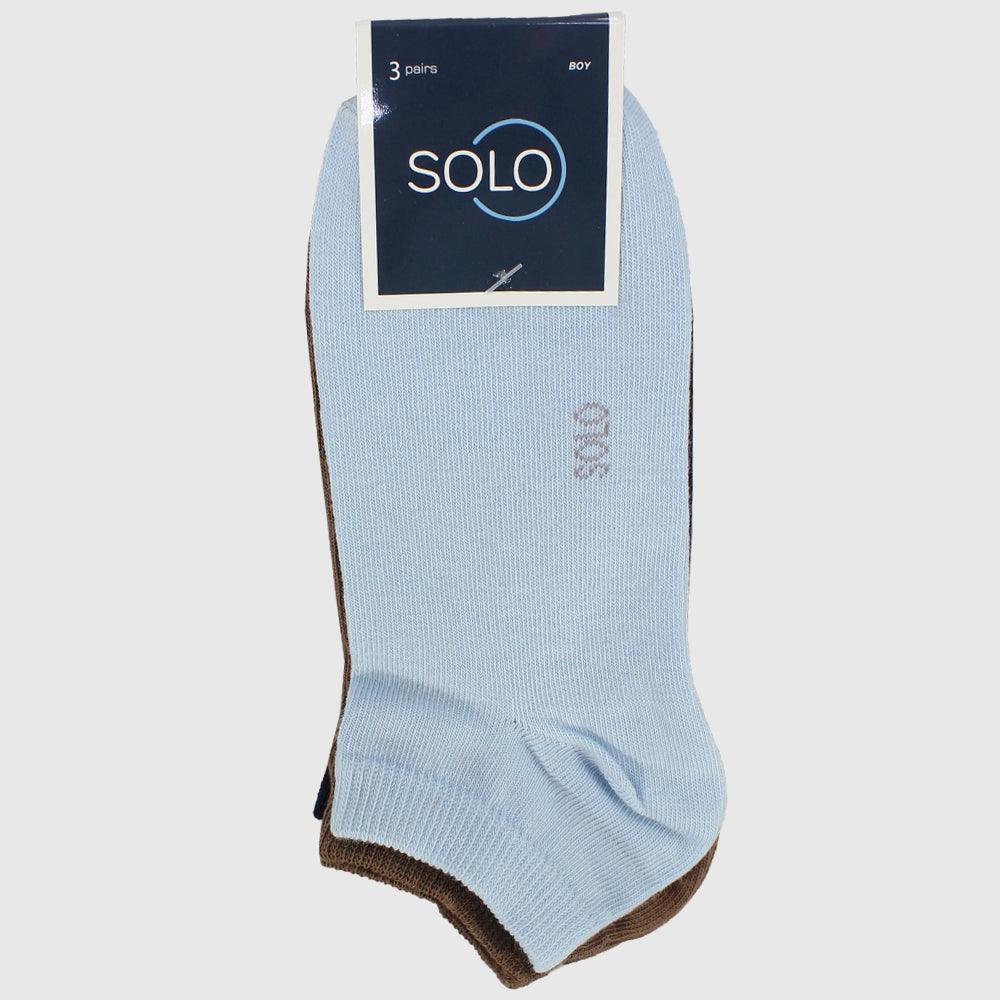 Plain Short Socks (Pack Of 3) - Ourkids - Solo