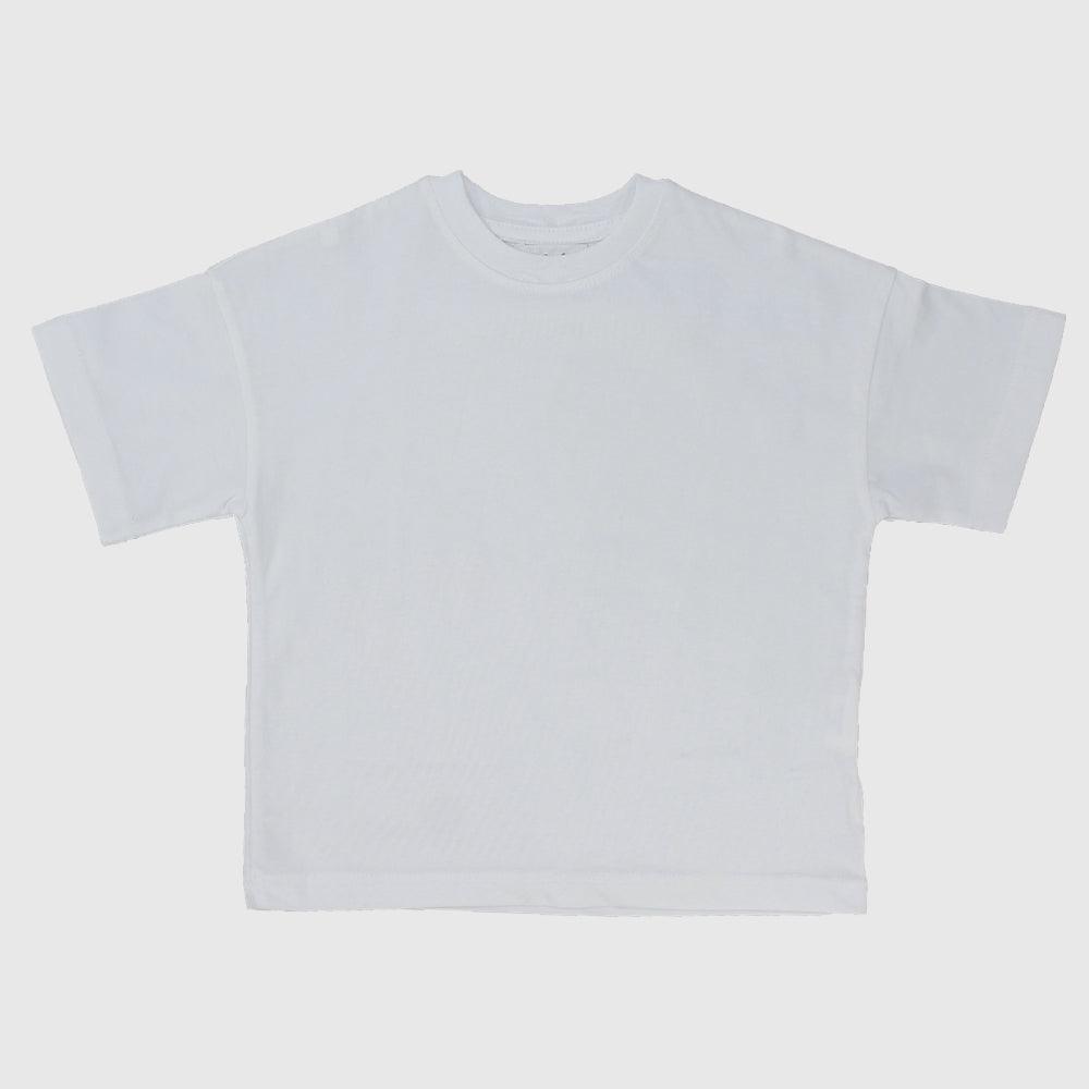 Plain White Short-Sleeved T-Shirt - Ourkids - Ourkids